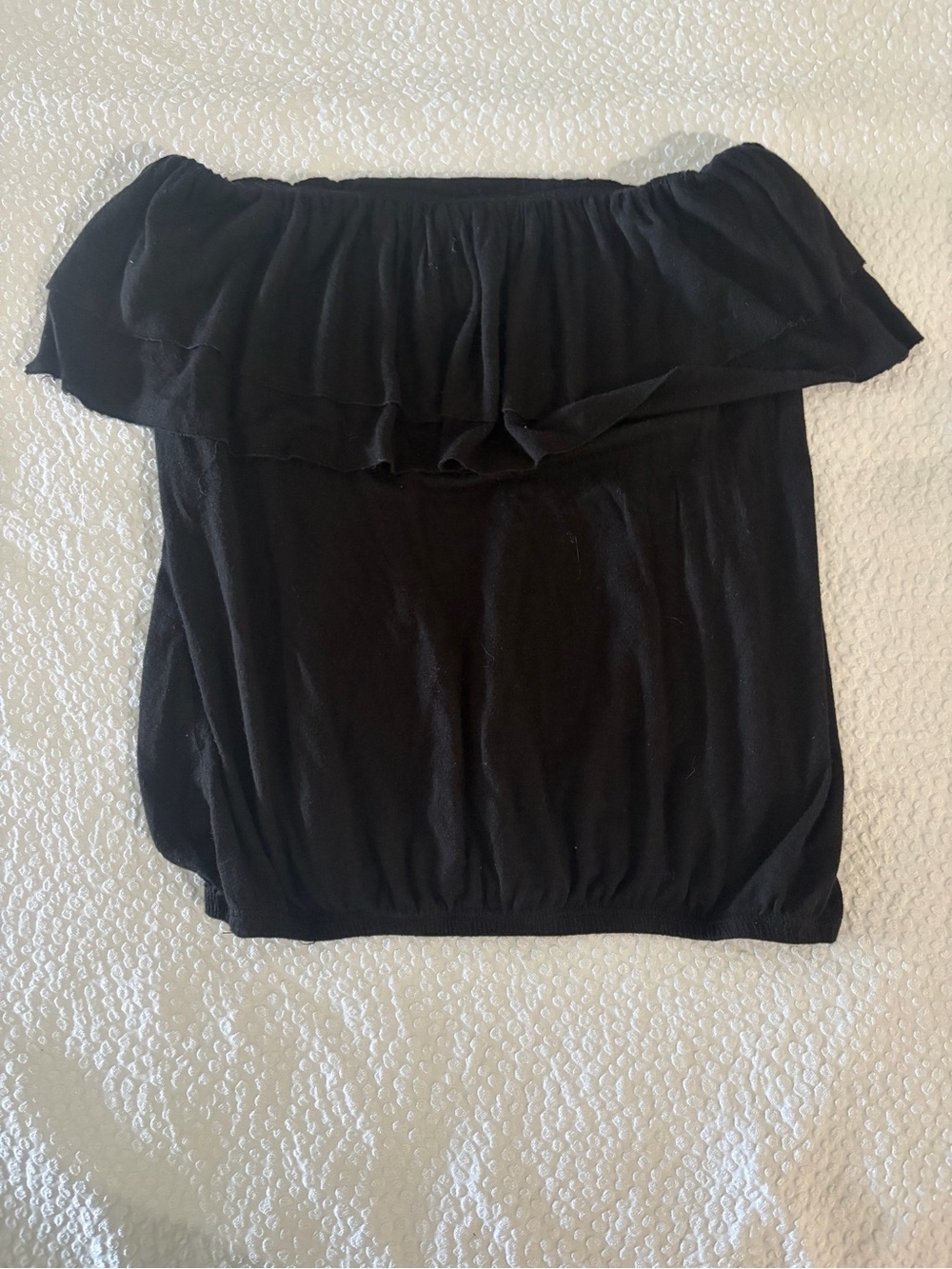 Sézane Black bandeau Ruffle Top